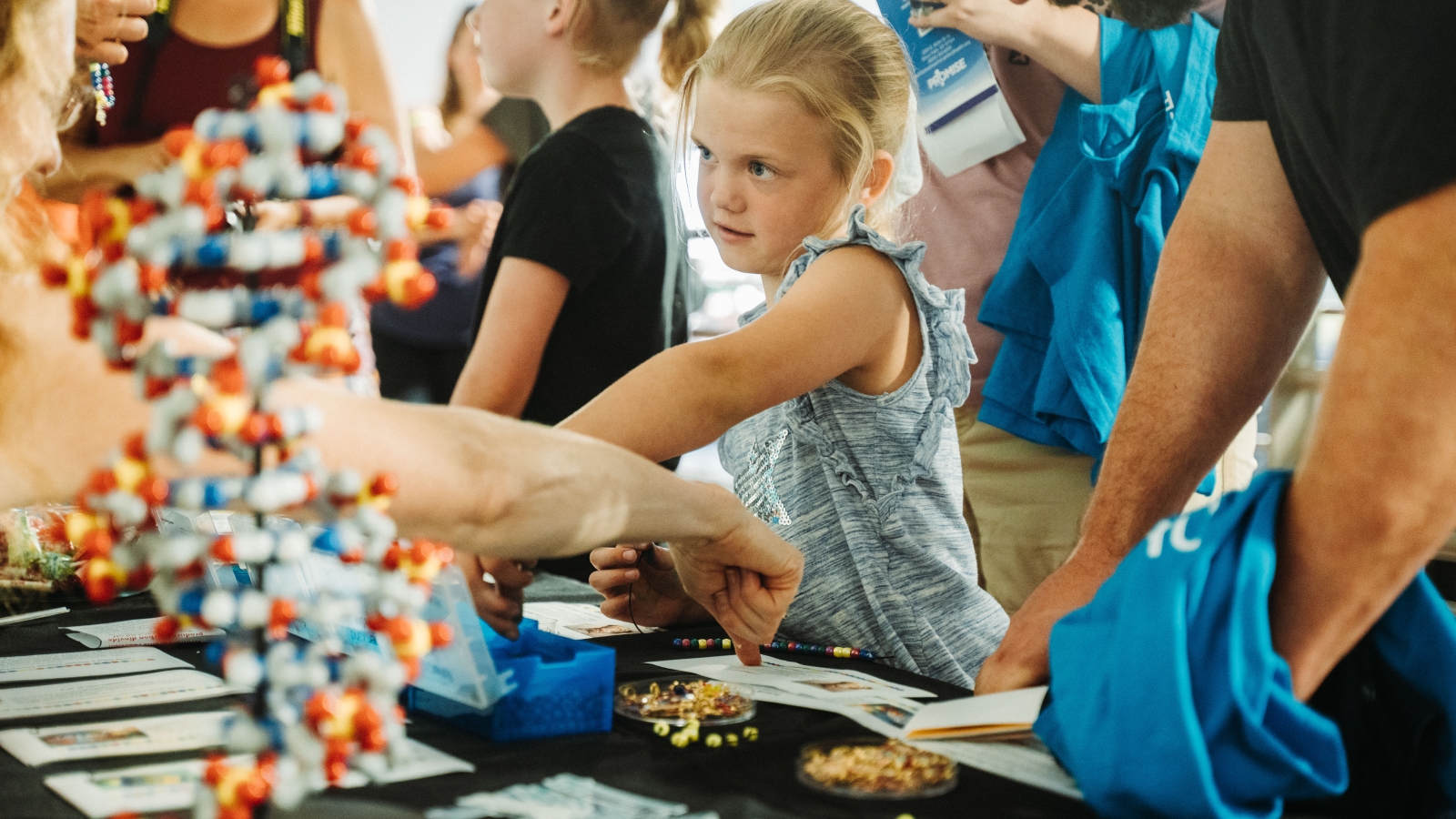 Attendees take part in hands-on activities at Neutrino Day