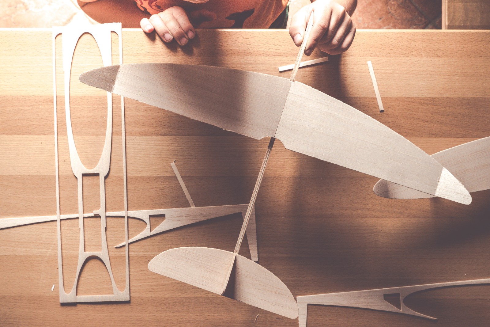 Balsa wood airplane building